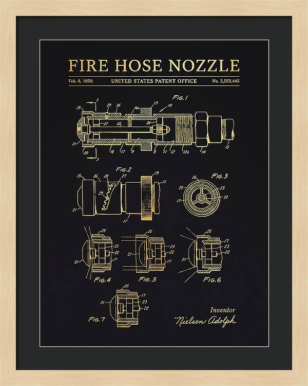 Fire Hose Nozzle Gold Patent Us2552445