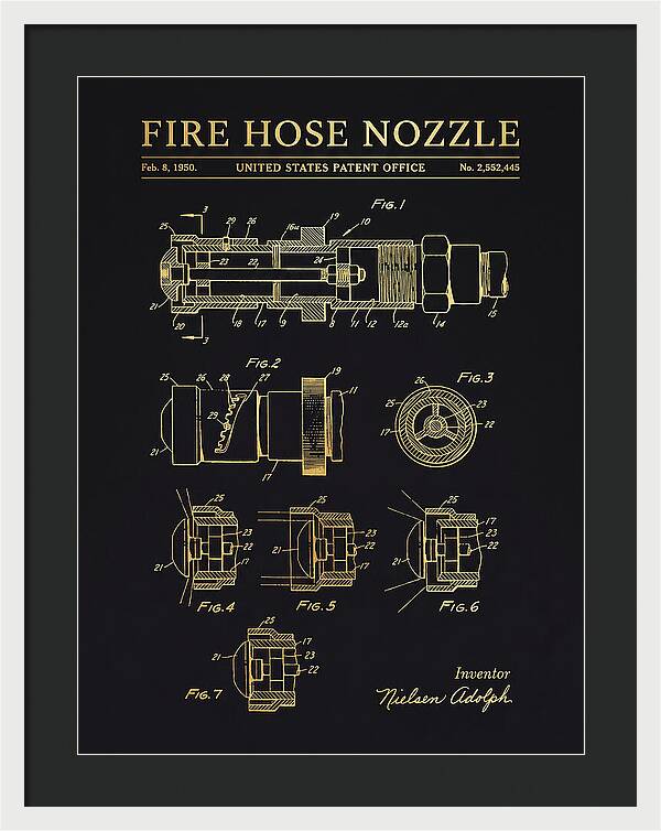 Fire Hose Nozzle Gold Patent Us2552445