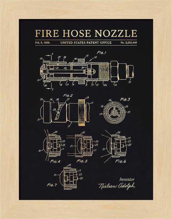 Fire Hose Nozzle Gold Patent Us2552445