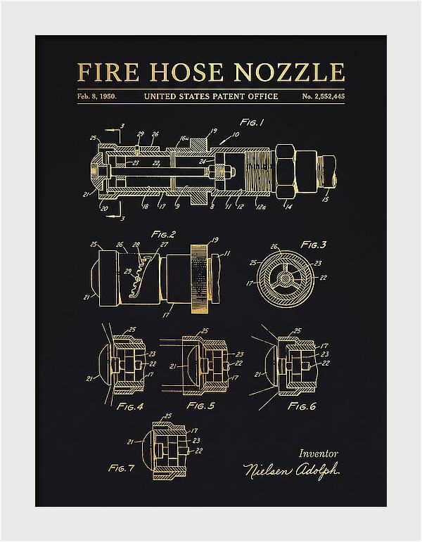 Fire Hose Nozzle Gold Patent Us2552445