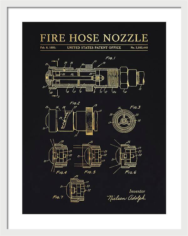 Fire Hose Nozzle Gold Patent Us2552445