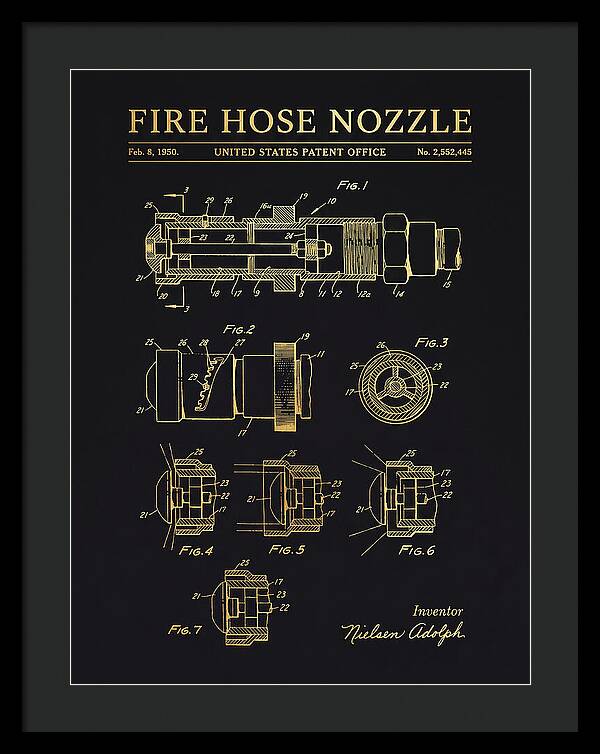 Fire Hose Nozzle Gold Patent Us2552445