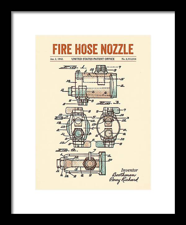 Fire Hose Nozzle Retro Patent Us2313614