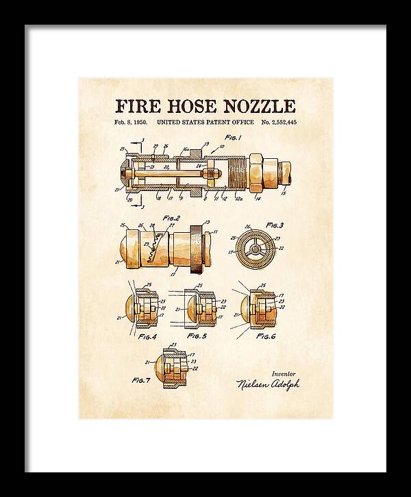 Fire Hose Nozzle Watercolor Patent Us2552445