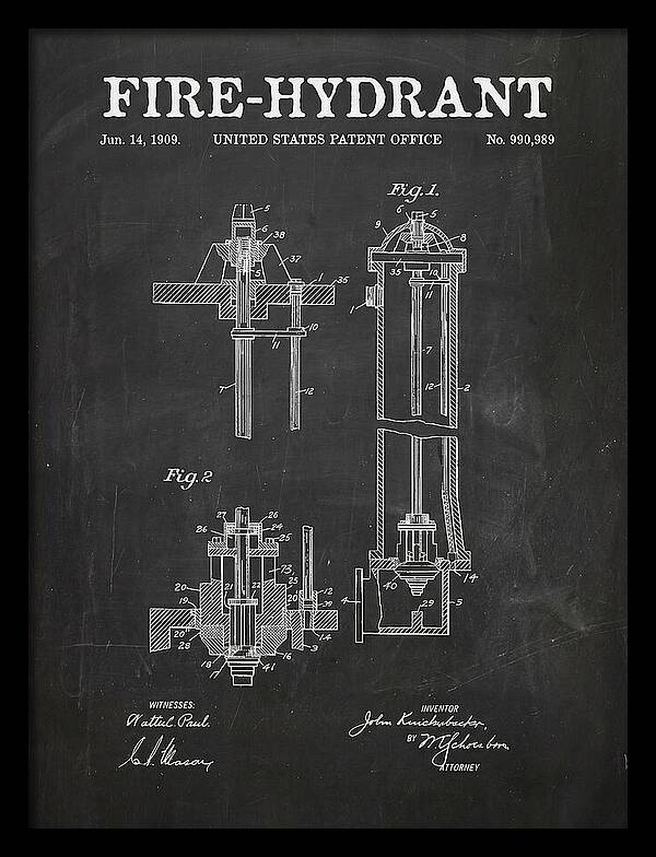 Fire Hydrant Chalkboard Patent Us990989