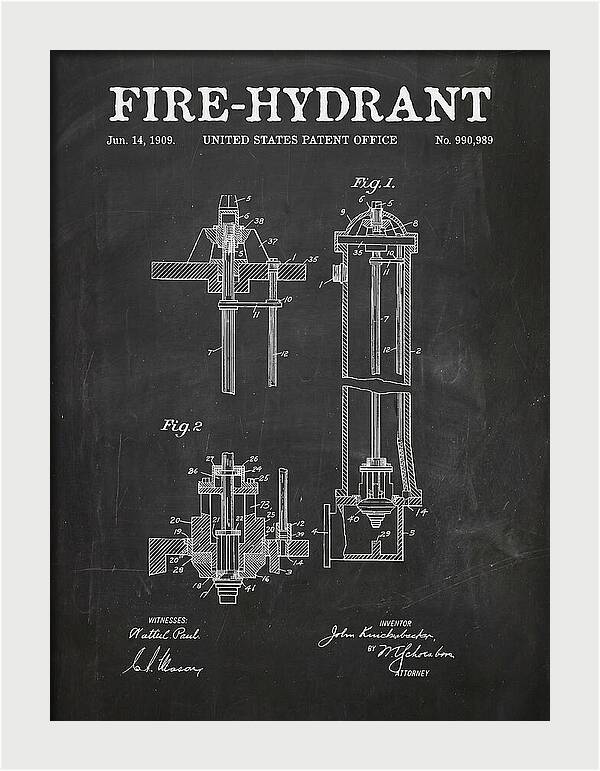 Fire Hydrant Chalkboard Patent Us990989