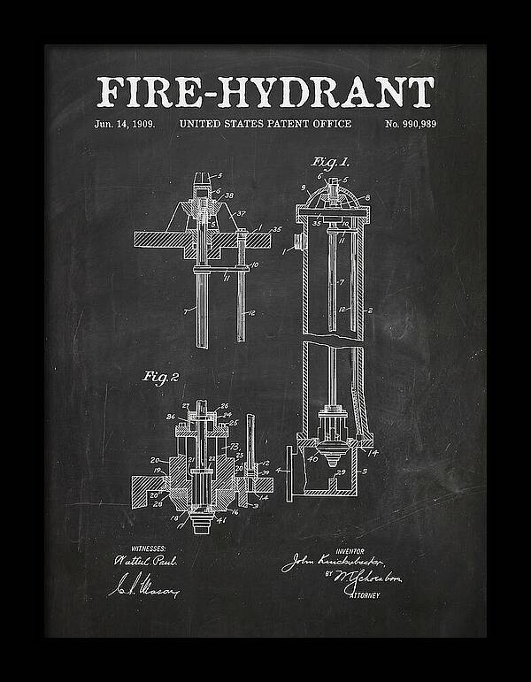 Fire Hydrant Chalkboard Patent Us990989