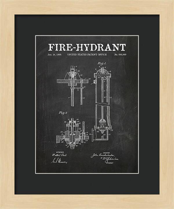 Fire Hydrant Chalkboard Patent Us990989