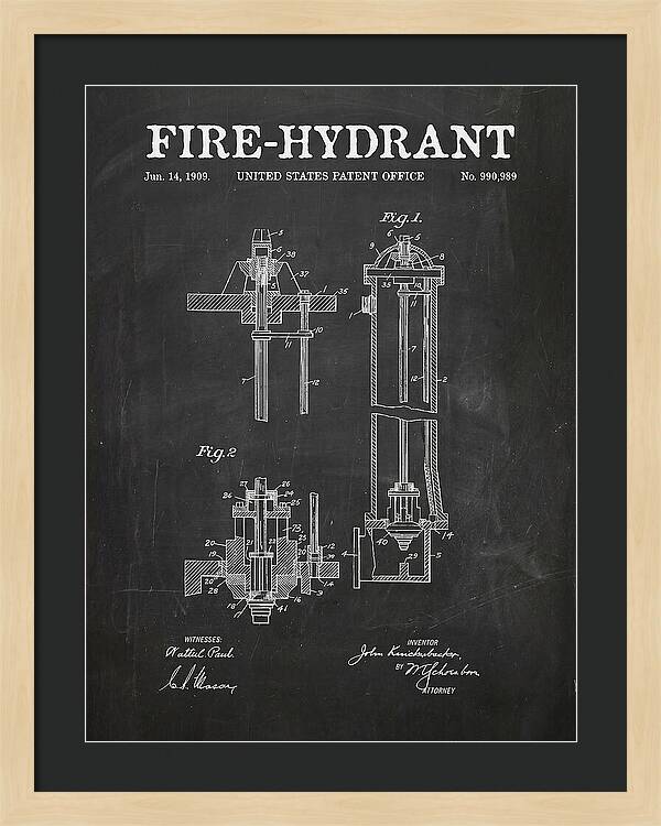Fire Hydrant Chalkboard Patent Us990989
