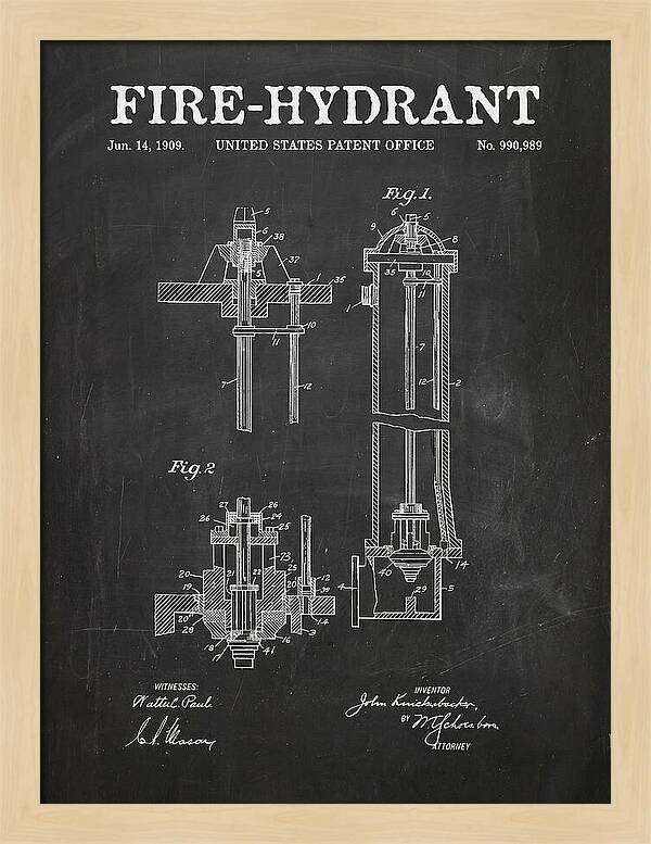 Fire Hydrant Chalkboard Patent Us990989
