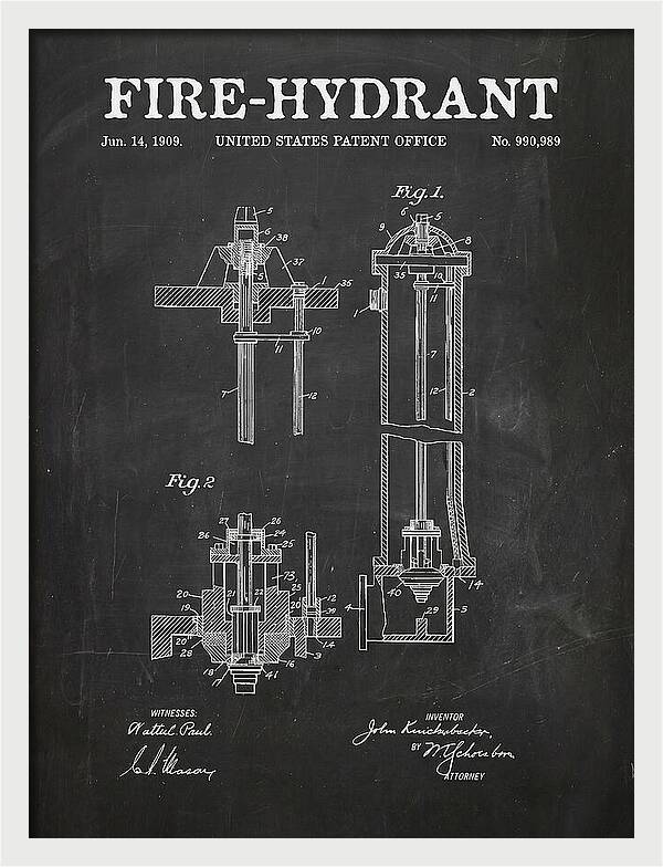 Fire Hydrant Chalkboard Patent Us990989