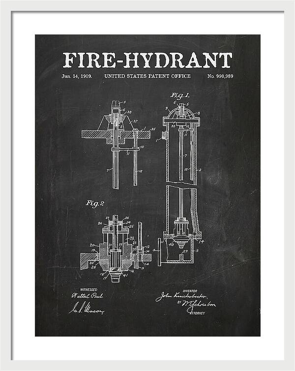 Fire Hydrant Chalkboard Patent Us990989