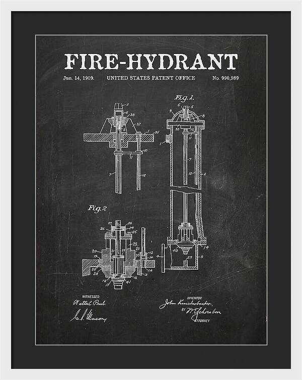 Fire Hydrant Chalkboard Patent Us990989