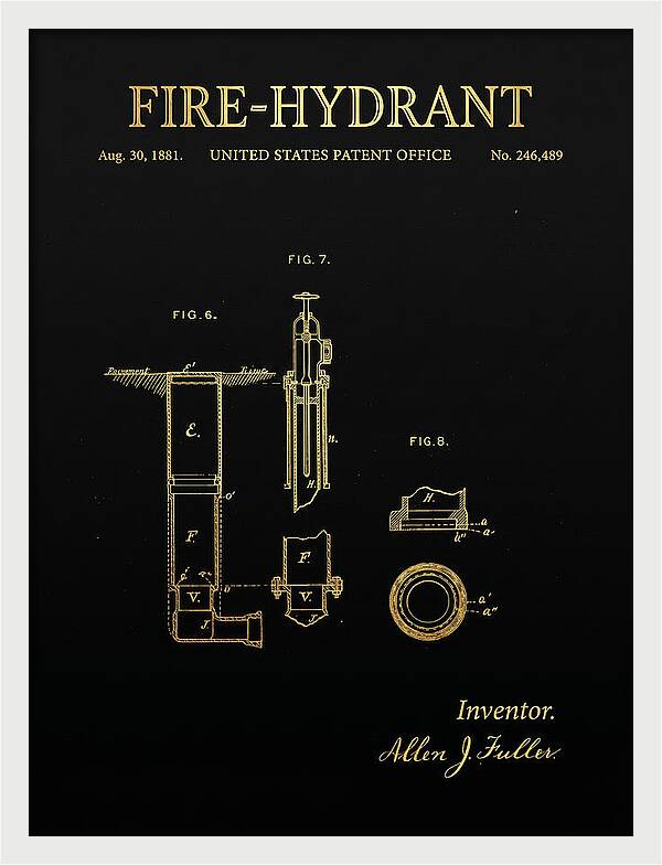 Fire Hydrant Gold Patent Us246489