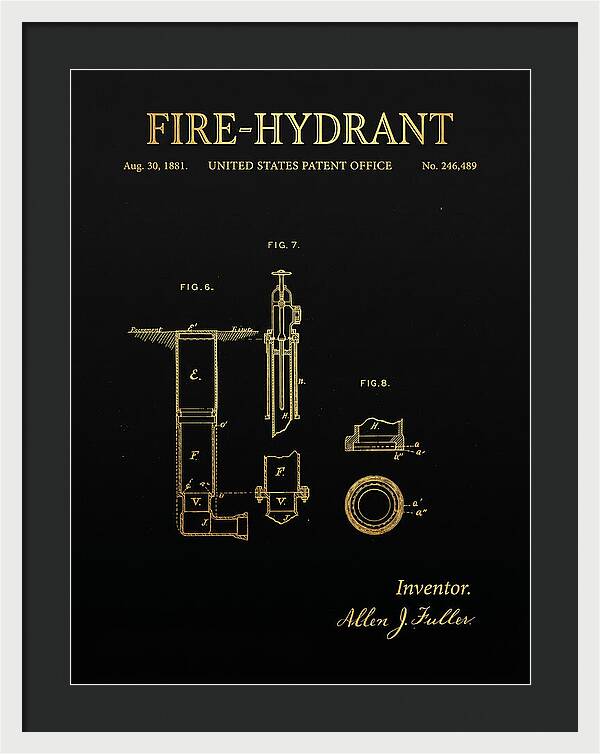 Fire Hydrant Gold Patent Us246489