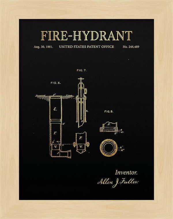 Fire Hydrant Gold Patent Us246489