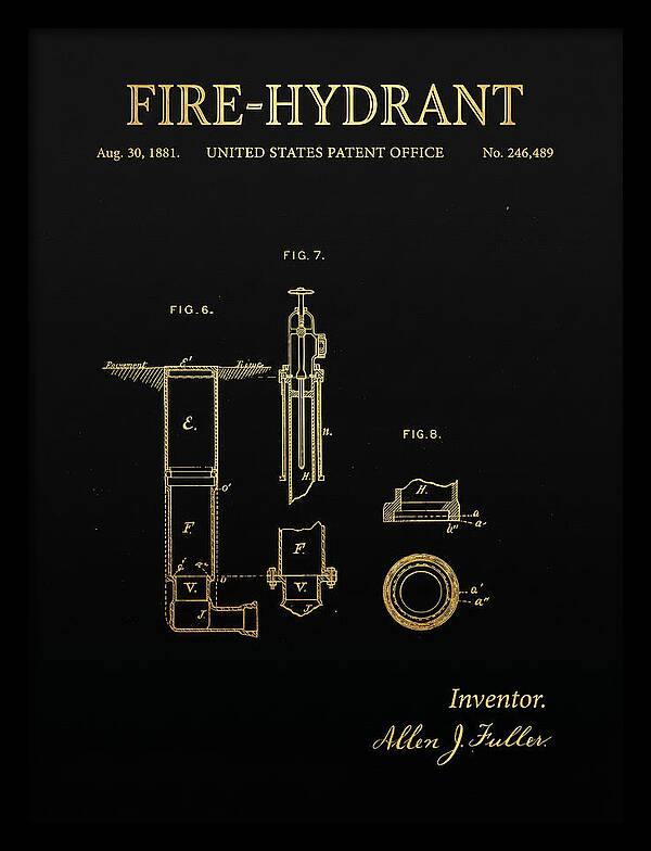 Fire Hydrant Gold Patent Us246489