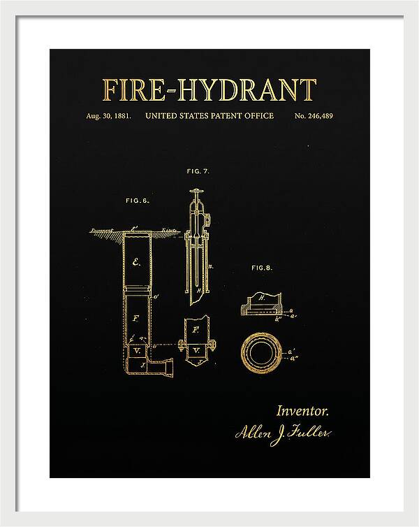 Fire Hydrant Gold Patent Us246489