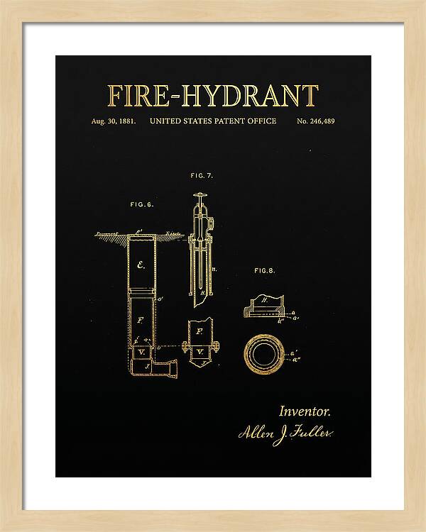 Fire Hydrant Gold Patent Us246489
