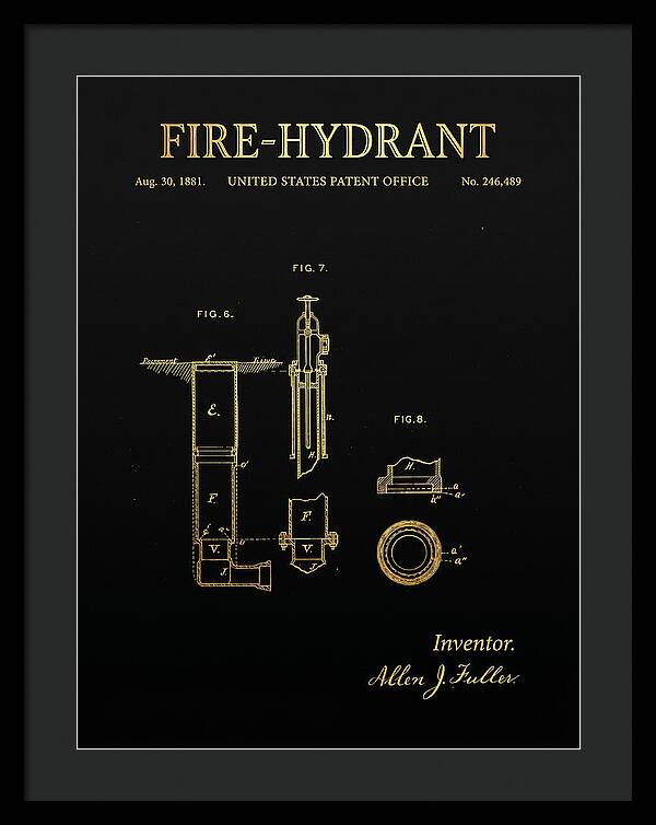 Fire Hydrant Gold Patent Us246489