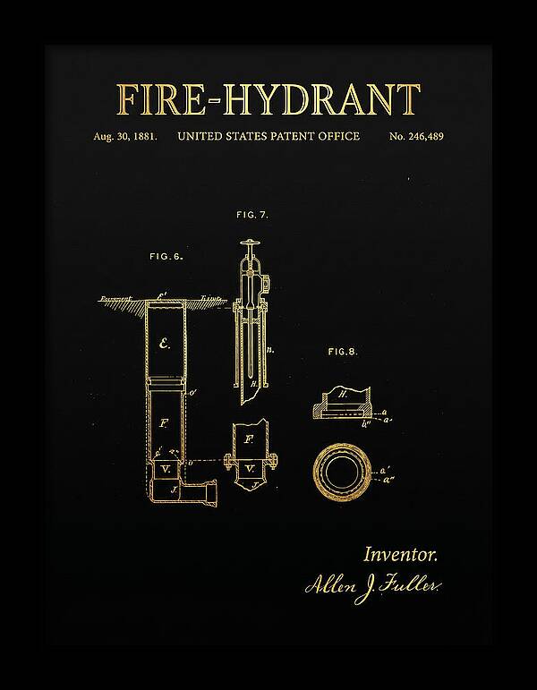 Fire Hydrant Gold Patent Us246489