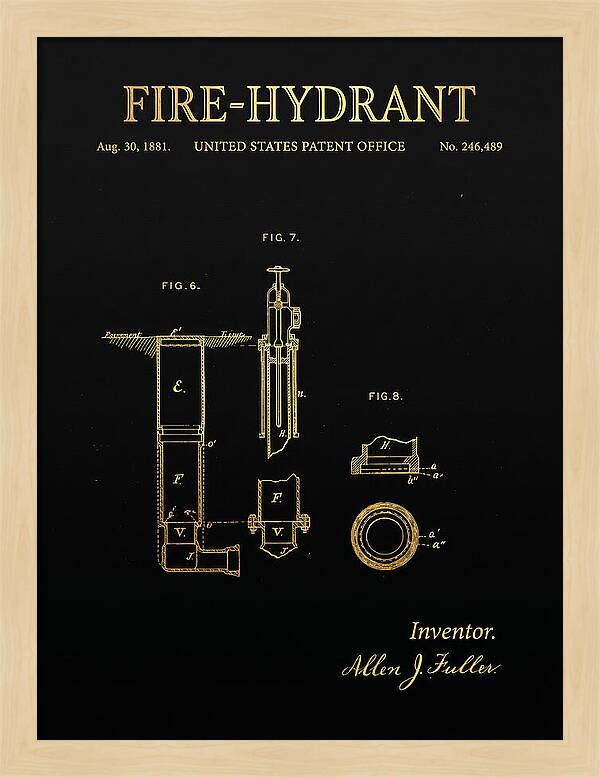 Fire Hydrant Gold Patent Us246489