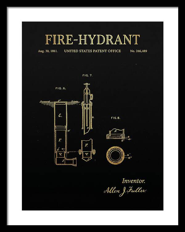 Fire Hydrant Gold Patent Us246489