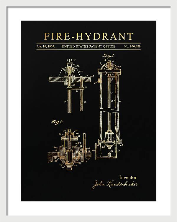 Fire Hydrant Gold Patent Us990989