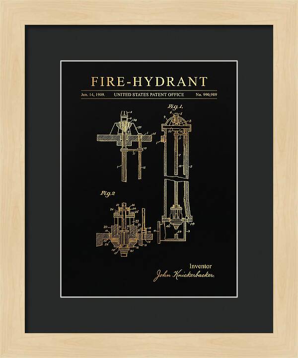 Fire Hydrant Gold Patent Us990989