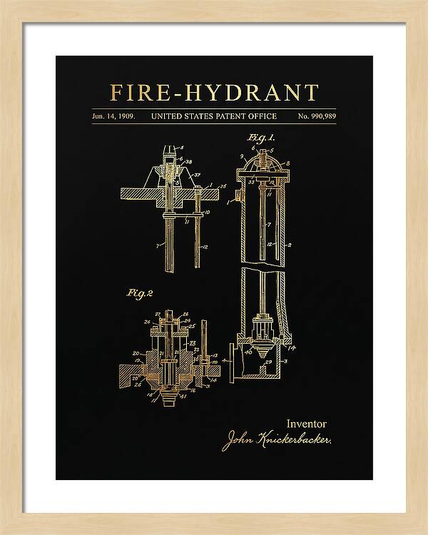 Fire Hydrant Gold Patent Us990989