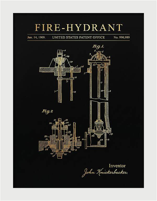 Fire Hydrant Gold Patent Us990989