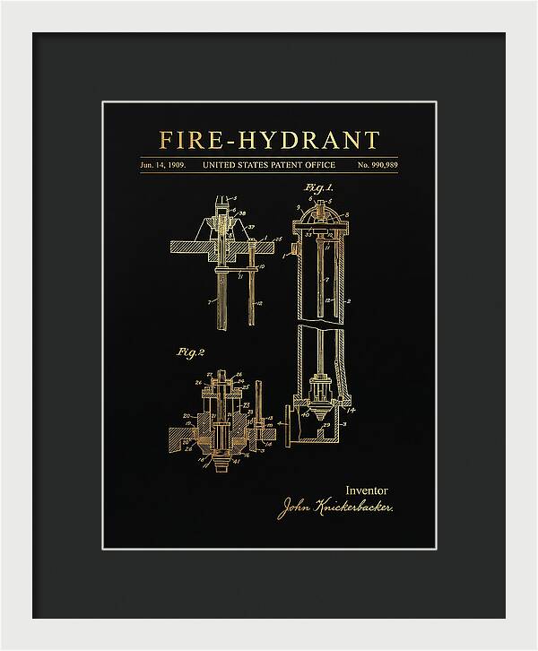 Fire Hydrant Gold Patent Us990989