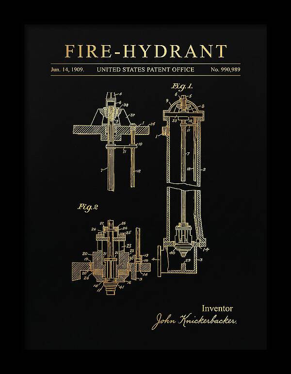 Fire Hydrant Gold Patent Us990989