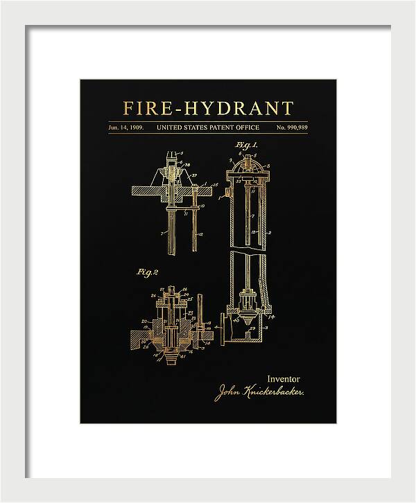 Fire Hydrant Gold Patent Us990989