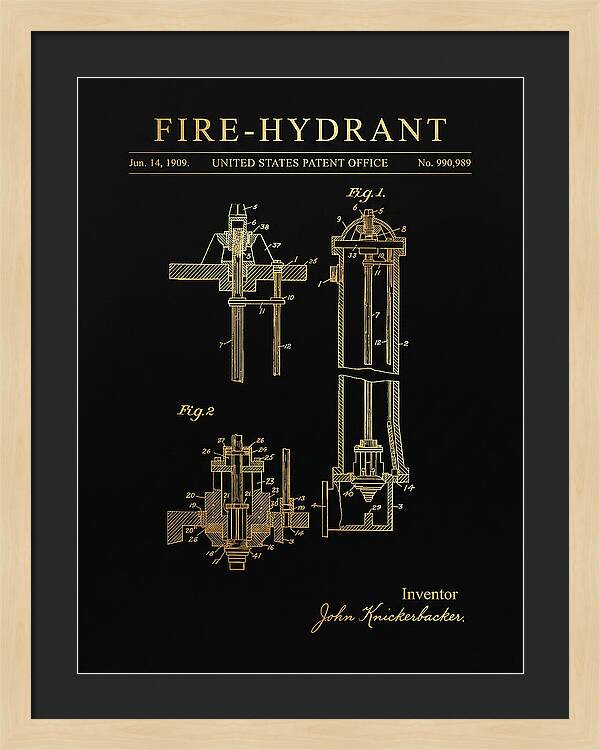 Fire Hydrant Gold Patent Us990989