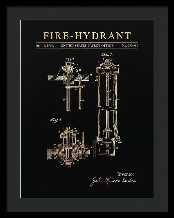 Fire Hydrant Gold Patent Us990989