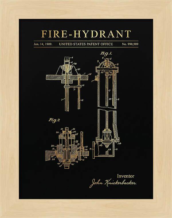 Fire Hydrant Gold Patent Us990989