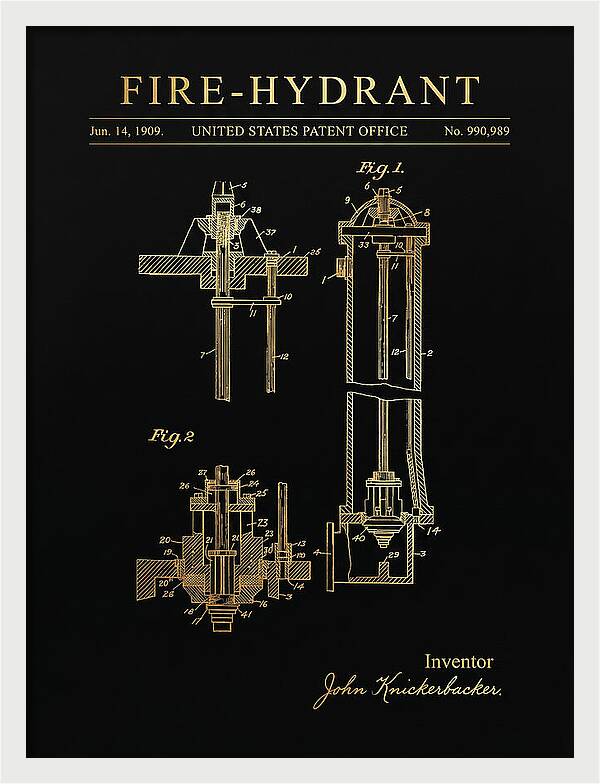 Fire Hydrant Gold Patent Us990989