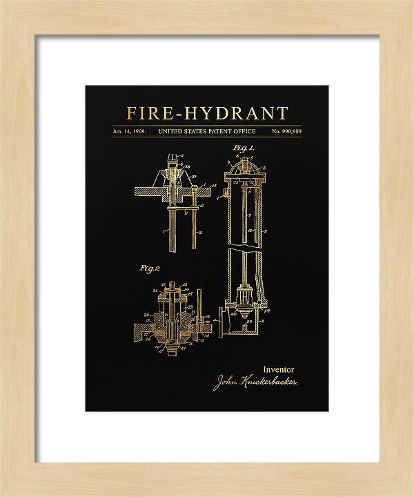 Fire Hydrant Gold Patent Us990989
