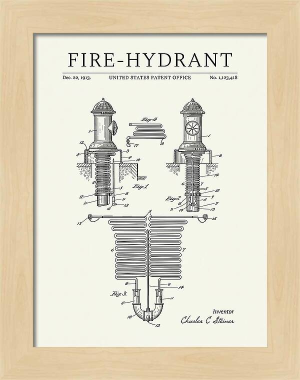 Fire Hydrant Minimalist Patent Us1123418