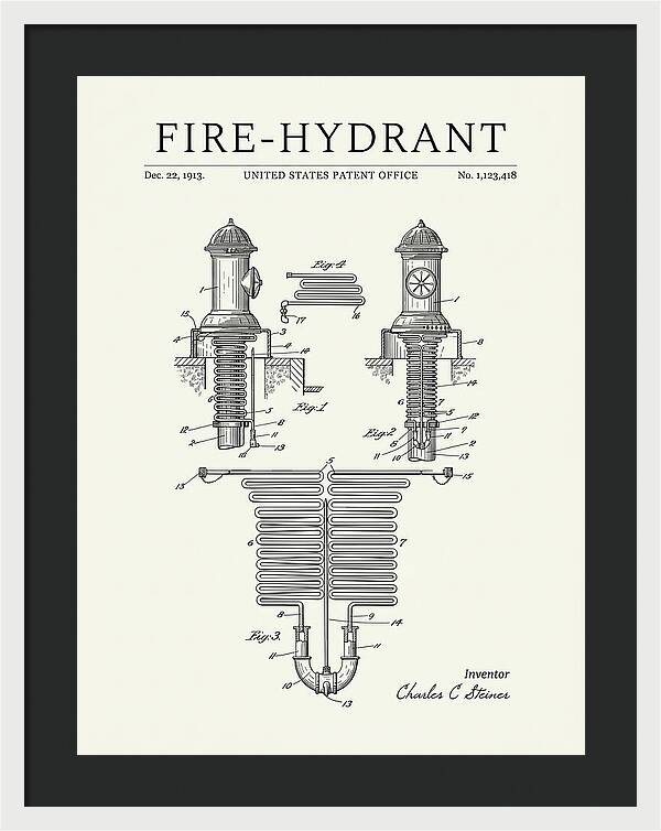 Fire Hydrant Minimalist Patent Us1123418