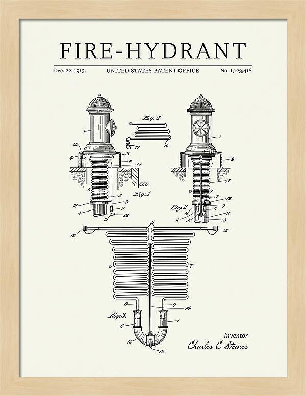 Fire Hydrant Minimalist Patent Us1123418