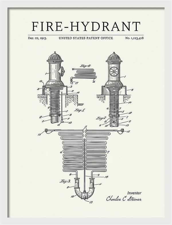 Fire Hydrant Minimalist Patent Us1123418