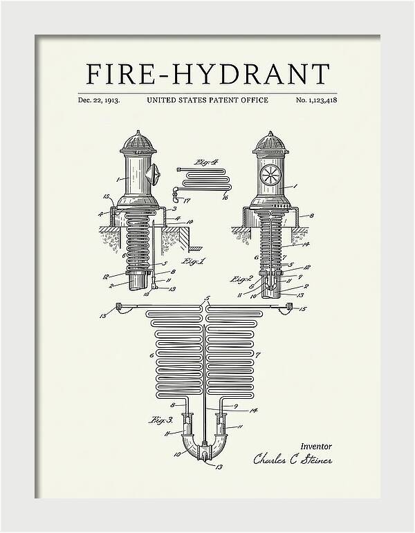 Fire Hydrant Minimalist Patent Us1123418