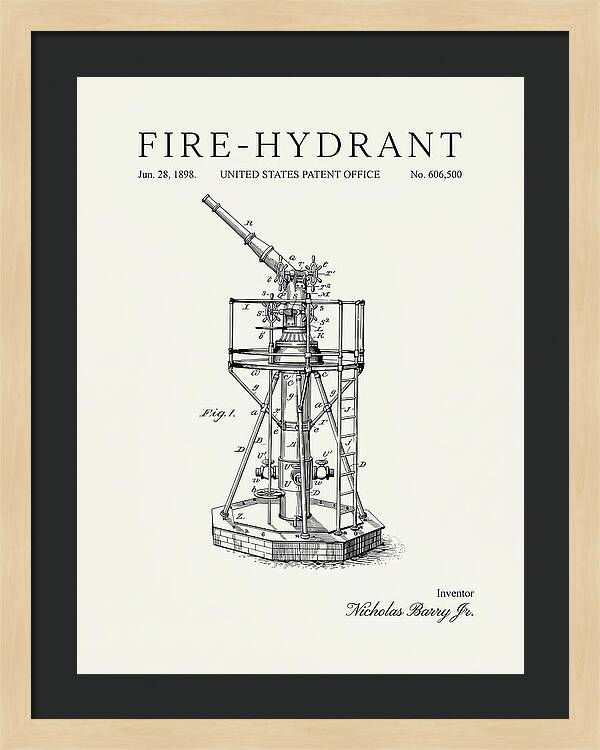 Fire Hydrant Minimalist Patent Us606500