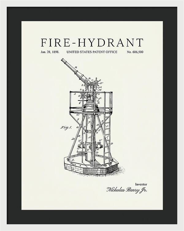 Fire Hydrant Minimalist Patent Us606500