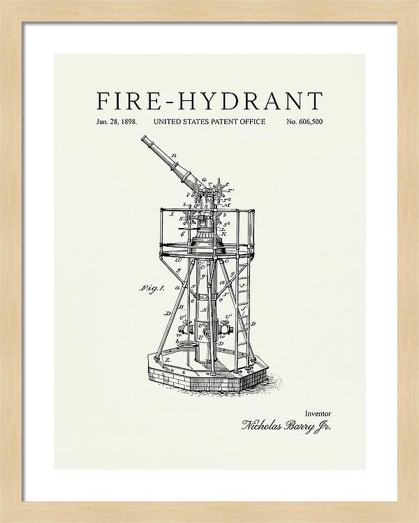 Fire Hydrant Minimalist Patent Us606500