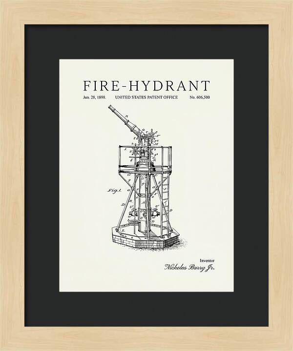 Fire Hydrant Minimalist Patent Us606500