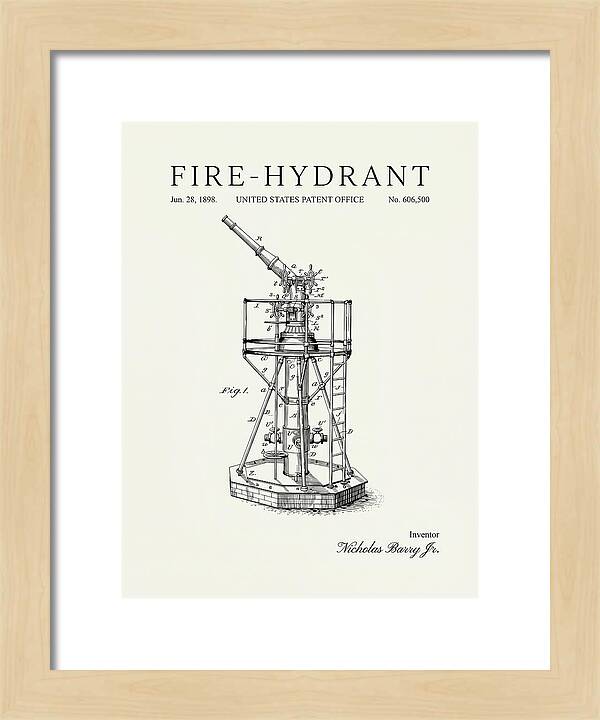 Fire Hydrant Minimalist Patent Us606500