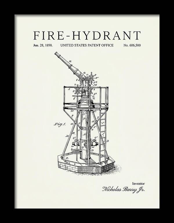 Fire Hydrant Minimalist Patent Us606500